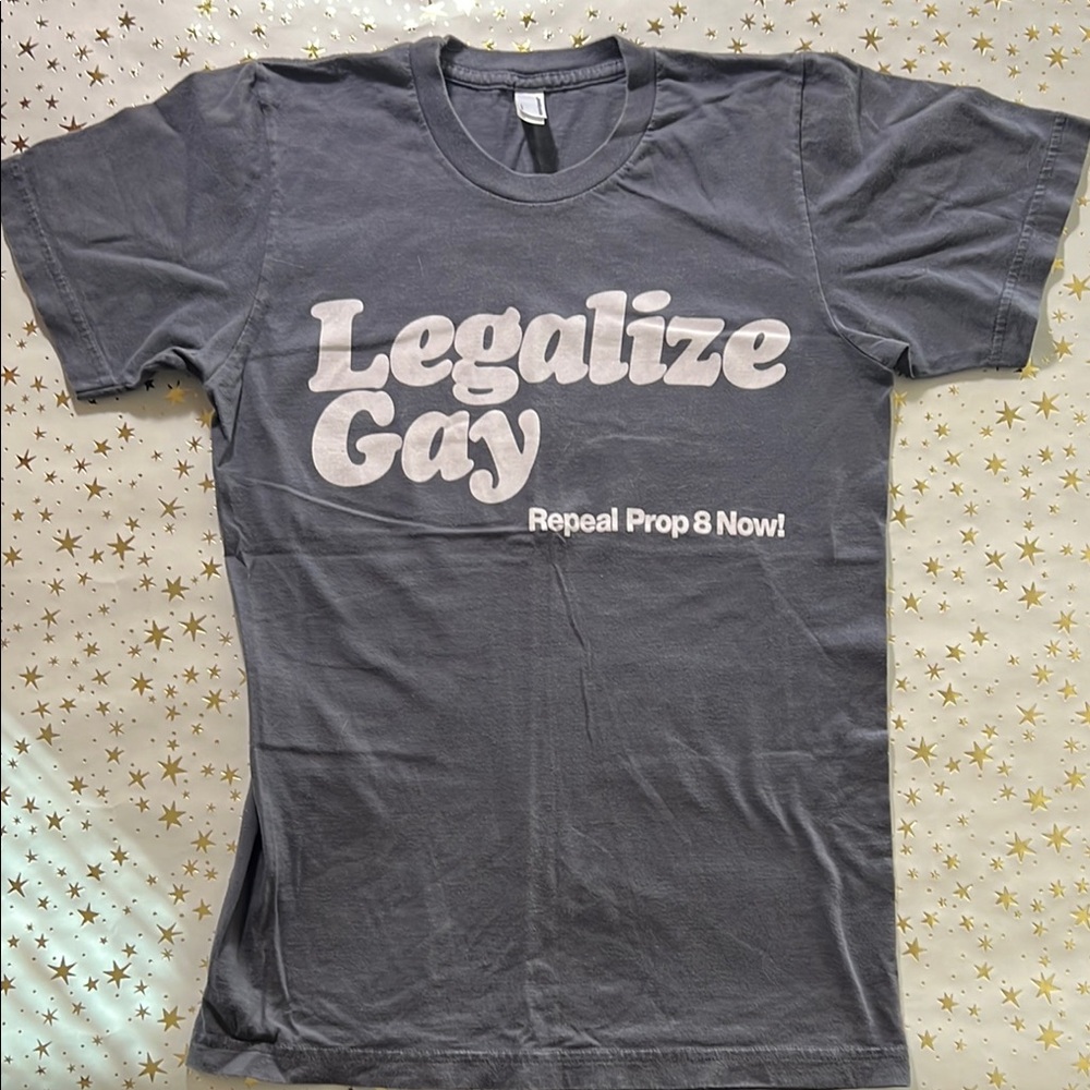 American Apparel Gray Short Sleeve Tee Legalize Gay